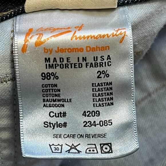 CITIZENS OF HUMANITY Low Waist Bootcut 'Crochet h' Jeans  Dark Wash  Y2K  SZ 28 - Picture 8 of 11